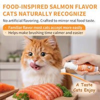 ZumPets Cat Dental Kit – Salmon Flavor Toothpaste with Toothbrush & Finger Brush
