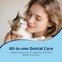 Curated Picks Cat Dental Care Kit Tuna Flavor Toothpaste.06 oz with Toothbrush and Finger Brush Gentle Formula, Fresh Breath an