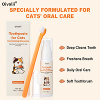 ZumPets Cat Dental Kit – Salmon Toothpaste, Toothbrush & Finger Brush for Cats